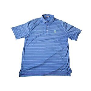 Peter Millar Summer Comfort Polo Purple Teal Logo L Mens Golf
